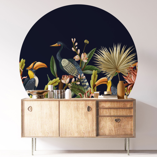 Vinilo Adhesivo Decorativo Redondo - Pájaros