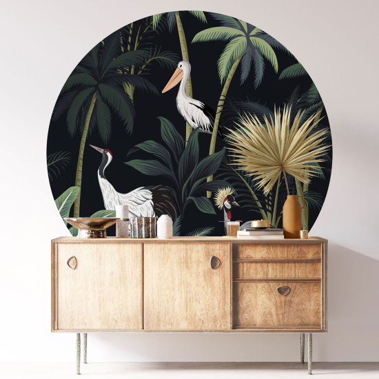 Vinilo Adhesivo Decorativo Redondo - Pájaros
