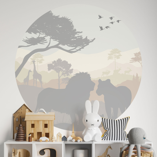 Vinilo Adhesivo Decorativo Redondo para niños - Infantiles - Animales