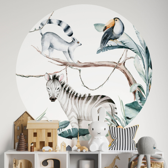 Vinilo Adhesivo Decorativo Redondo para niños - Infantiles - Animales
