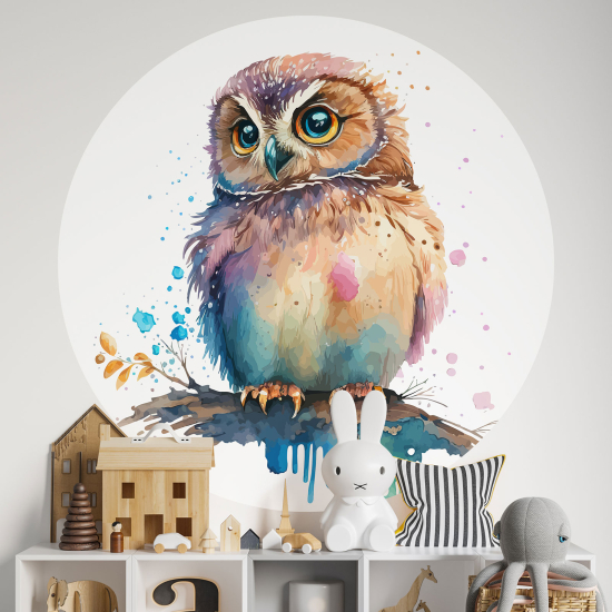 Vinilo Adhesivo Decorativo Redondo para niños - Infantiles - Búho
