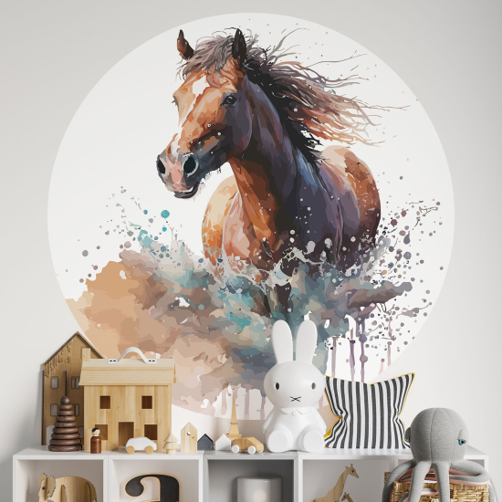 Vinilo Adhesivo Decorativo Redondo para niños - Infantiles - Caballo