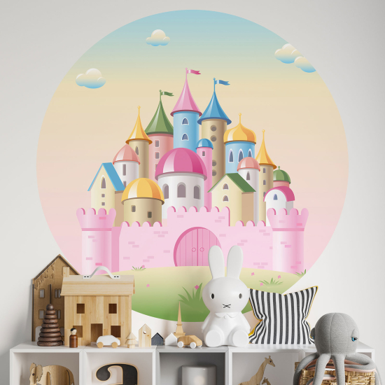 Vinilo Adhesivo Decorativo Redondo para niños - Infantiles - Castillo
