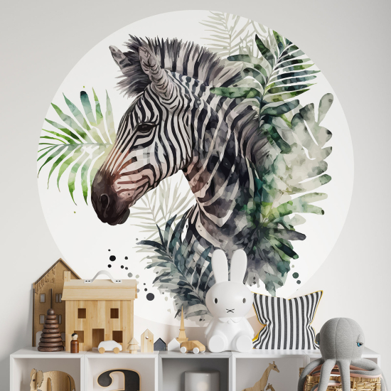 Vinilo Adhesivo Decorativo Redondo para niños - Infantiles - Cebra