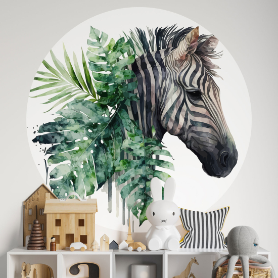 Vinilo Adhesivo Decorativo Redondo para niños - Infantiles - Cebra