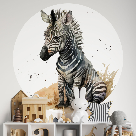 Vinilo Adhesivo Decorativo Redondo para niños - Infantiles - Cebra