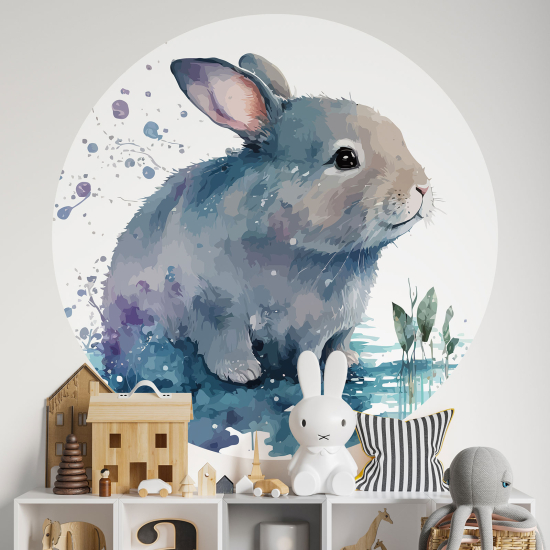 Vinilo Adhesivo Decorativo Redondo para niños - Infantiles - Conejo