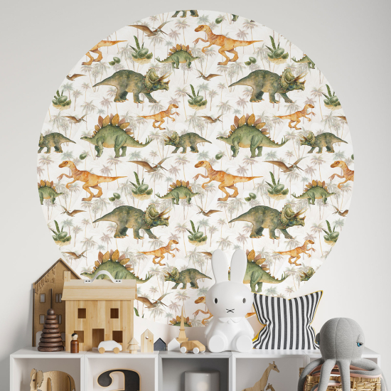 Vinilo Adhesivo Decorativo Redondo para niños - Infantiles - Dinosaurios