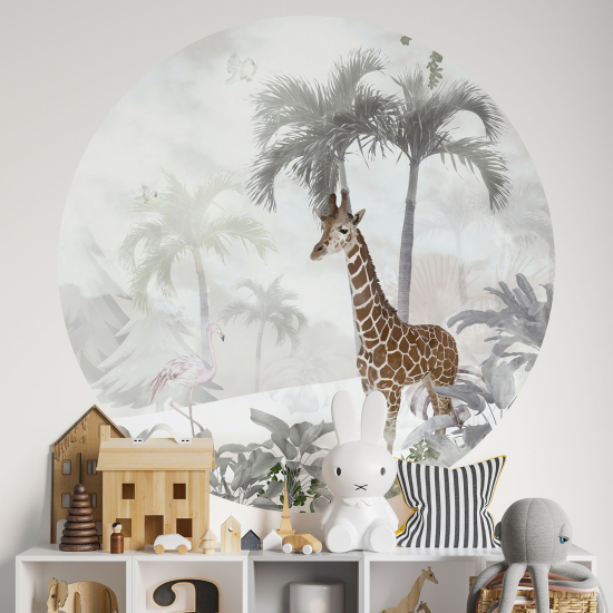 Vinilo Adhesivo Decorativo Redondo para niños - Infantiles - Jirafa