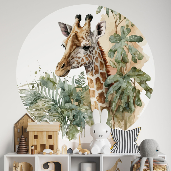 Vinilo Adhesivo Decorativo Redondo para niños - Infantiles - Jirafa