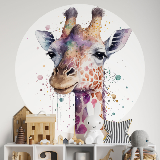 Vinilo Adhesivo Decorativo Redondo para niños - Infantiles - Jirafa