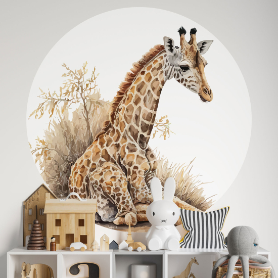 Vinilo Adhesivo Decorativo Redondo para niños - Infantiles - Jirafa