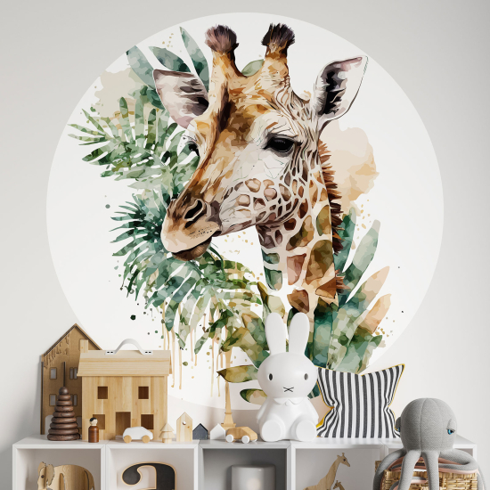 Vinilo Adhesivo Decorativo Redondo para niños - Infantiles - Jirafa