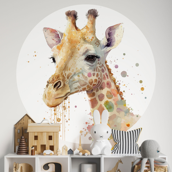 Vinilo Adhesivo Decorativo Redondo para niños - Infantiles - Jirafa