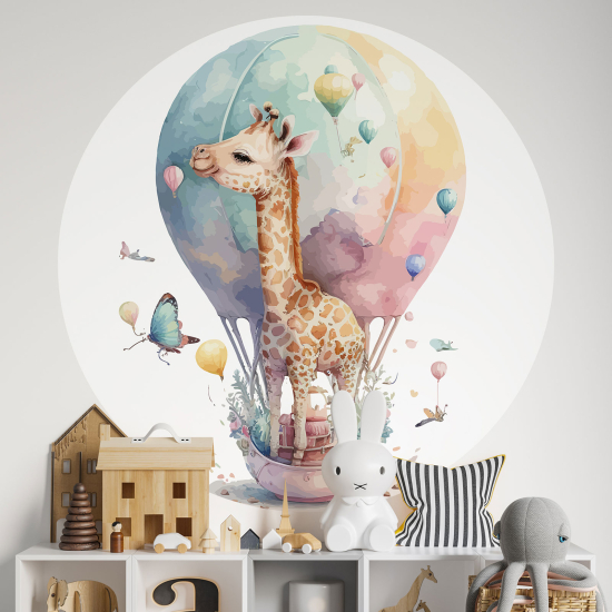 Vinilo Adhesivo Decorativo Redondo para niños - Infantiles - Jirafa