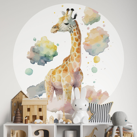 Vinilo Adhesivo Decorativo Redondo para niños - Infantiles - Jirafa