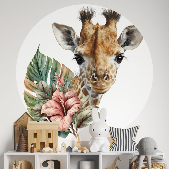 Vinilo Adhesivo Decorativo Redondo para niños - Infantiles - Jirafa