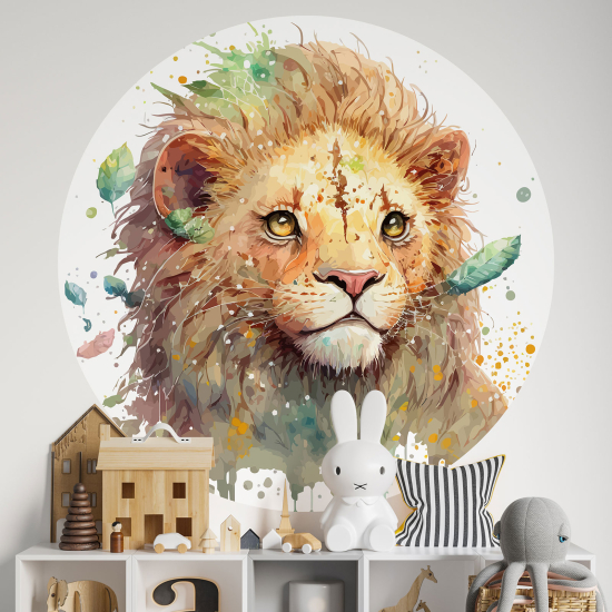 Vinilo Adhesivo Decorativo Redondo para niños - Infantiles - León