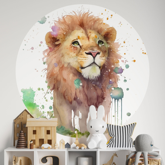 Vinilo Adhesivo Decorativo Redondo para niños - Infantiles - León