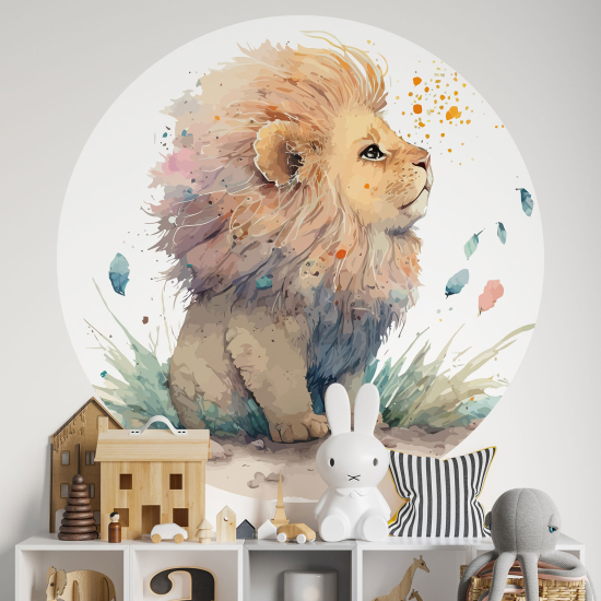 Vinilo Adhesivo Decorativo Redondo para niños - Infantiles - León
