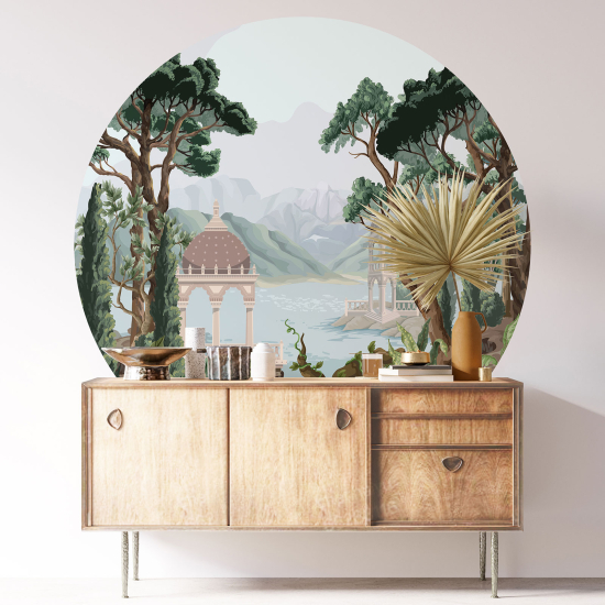 Vinilo Adhesivo Decorativo Redondo - Pueblo