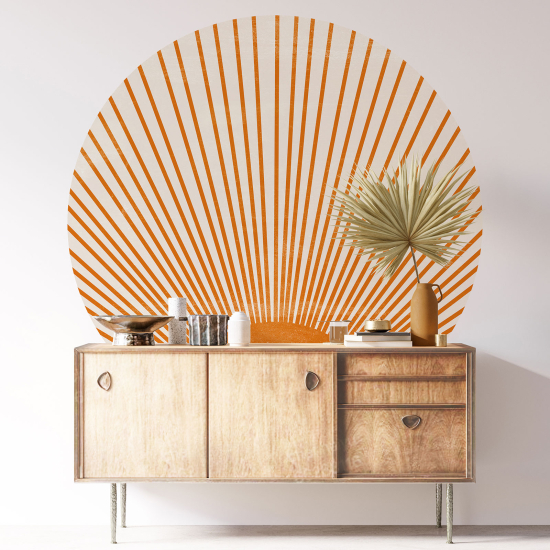 Vinilo Adhesivo Decorativo Redondo - Rayos de sol Boho