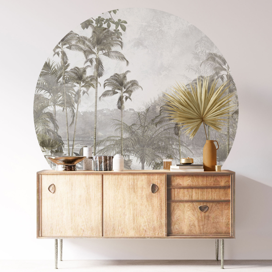 Vinilo Adhesivo Decorativo Redondo - Selva Tropical