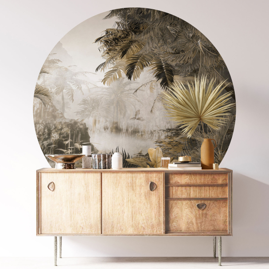 Vinilo Adhesivo Decorativo Redondo - Selva Tropical