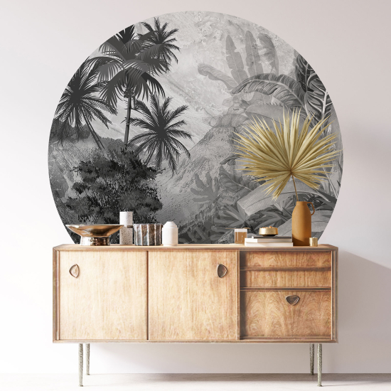 Vinilo Adhesivo Decorativo Redondo - Selva Tropical