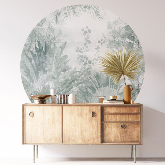 Vinilo Adhesivo Decorativo Redondo - Selva Tropical
