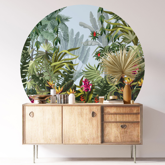 Vinilo Adhesivo Decorativo Redondo - Selva Tropical