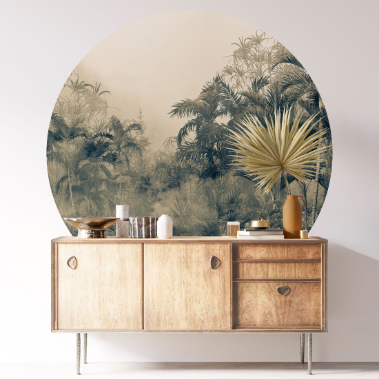 Vinilo Adhesivo Decorativo Redondo - Selva Tropical