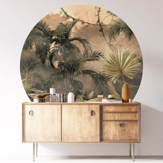 Vinilo Adhesivo Decorativo Redondo - Selva Tropical