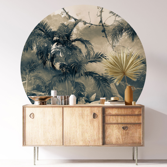 Vinilo Adhesivo Decorativo Redondo - Selva Tropical