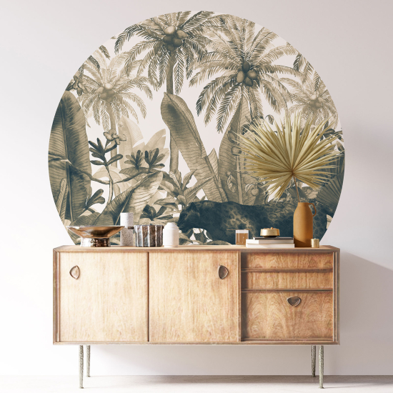 Vinilo Adhesivo Decorativo Redondo - Selva Tropical