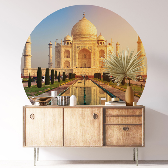 Vinilo Adhesivo Decorativo Redondo - Taj Mahal India