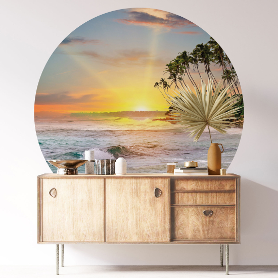 Vinilo Adhesivo Decorativo Redondo - Vista al Mar