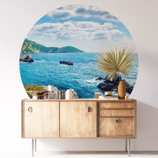 Vinilo Adhesivo Decorativo Redondo - Vista al Mar