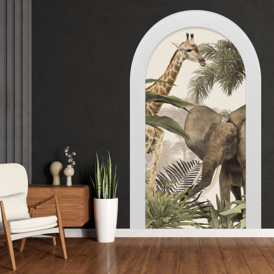 Vinilo Adhesivo Decorativo trampantojo 3D - Animales de la jungla
