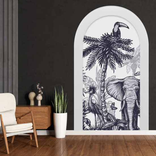Vinilo Adhesivo Decorativo trampantojo 3D - Animales de la jungla