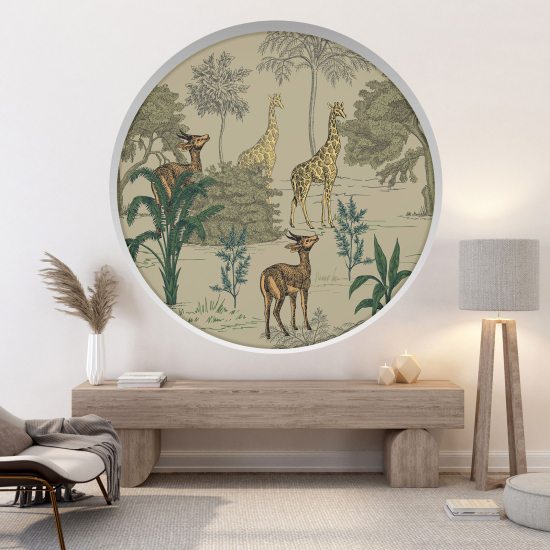 Vinilo Adhesivo Decorativo trampantojo 3D - Animales de la jungla