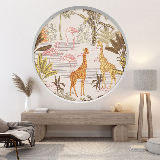 Vinilo Adhesivo Decorativo trampantojo 3D - Animales de la jungla