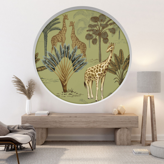 Vinilo Adhesivo Decorativo trampantojo 3D - Animales de la jungla