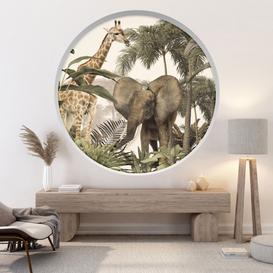 Vinilo Adhesivo Decorativo trampantojo 3D - Animales de la jungla