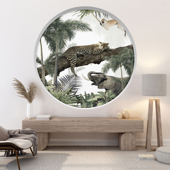 Vinilo Adhesivo Decorativo trampantojo 3D - Animales de la jungla