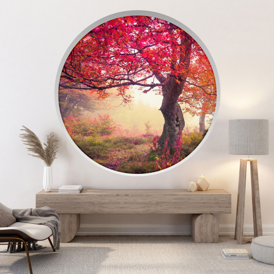 Vinilo Adhesivo Decorativo trampantojo 3D - Árbol rojo
