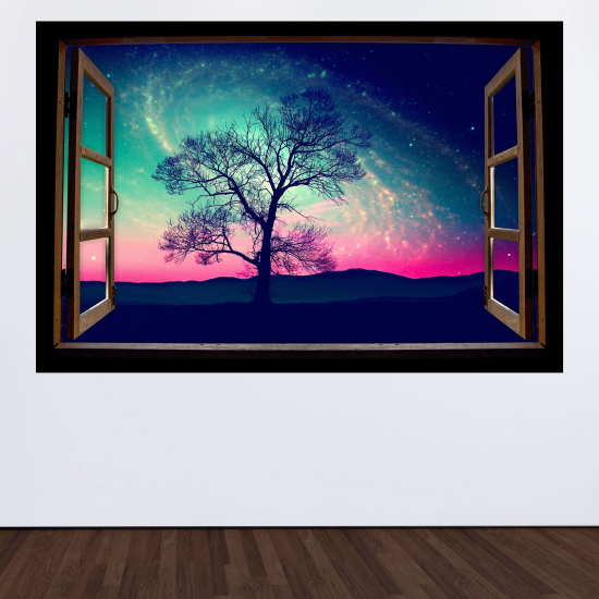 Vinilo Adhesivo Decorativo trampantojo 3D - Árbol y Cielo