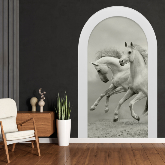 Vinilo Adhesivo Decorativo trampantojo 3D - Caballos