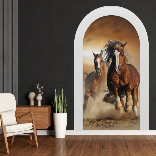 Vinilo Adhesivo Decorativo trampantojo 3D - Caballos