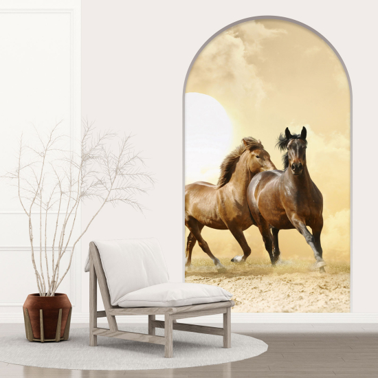 Vinilo Adhesivo Decorativo trampantojo 3D - Caballos